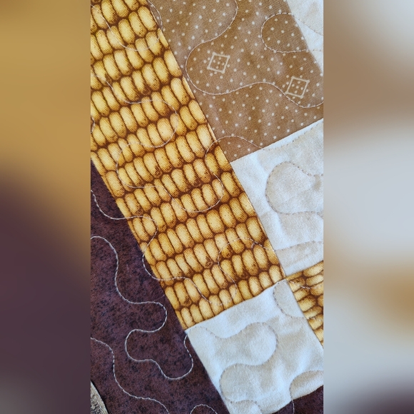 Golden Ember! NEW HANDMADE Quilted Table Runner -  12" X 46" - Picture 8 of 10